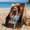 Custom Name Messi's Fiery Legacy Beach Towel Microfiber Beach Towel, Lightweight and Quick-Dry, for Summer Travel, Swimming Pool Gift