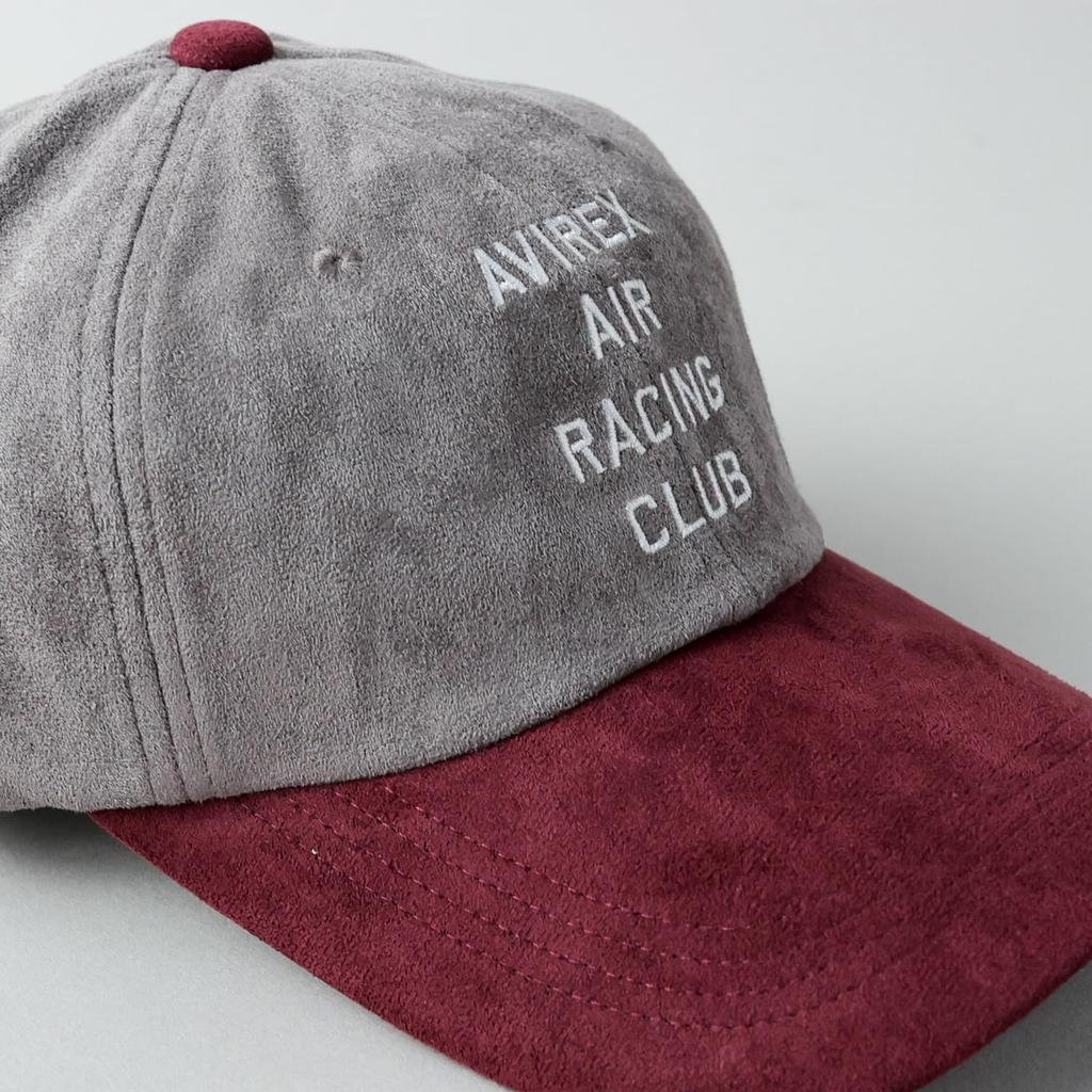 AVIREX Micro Suede Low Military Baseball Hat One Club Gray x Cap, Cap, Men's Fall/Winter (JP, Alphabet, Size, Wine)