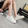 Leather board shoes women's summer 2025 new platform women's shoes versatile and thin white shoes women's lace-up shoes