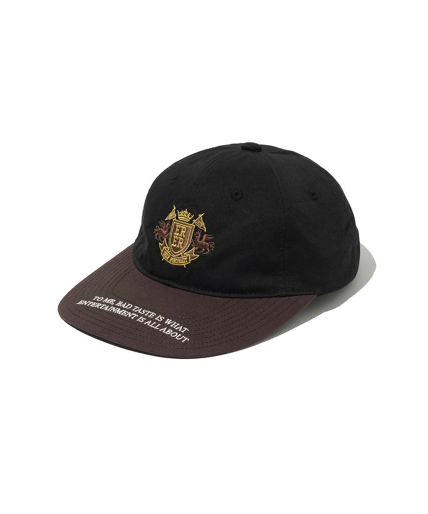 ERER Embroidered Detail Color Block Snapback Black Brown
