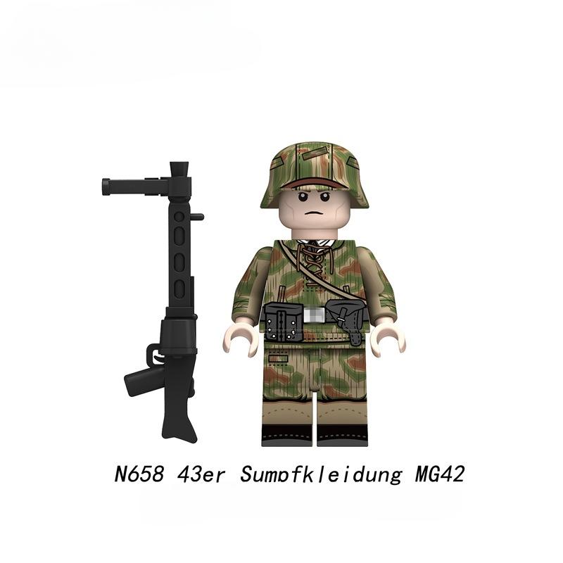 

43-й размер Болотная одежда Мини Экшн-фигурки Кирпичики Конструктор Куклы 98K MG42 MP40 STG44 Сборные игрушки для детей N657-660