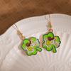 Irish Holiday Earrings Set Clover Lucky Car Lucky Ear Hook Jewelry
