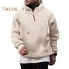 Herren Winter Hoodie Reißverschluss Halboffen Stehkragen Einfarbig Locker Pullover Sport Top Elastische Bündchen Halten Warm Alltagskleidung