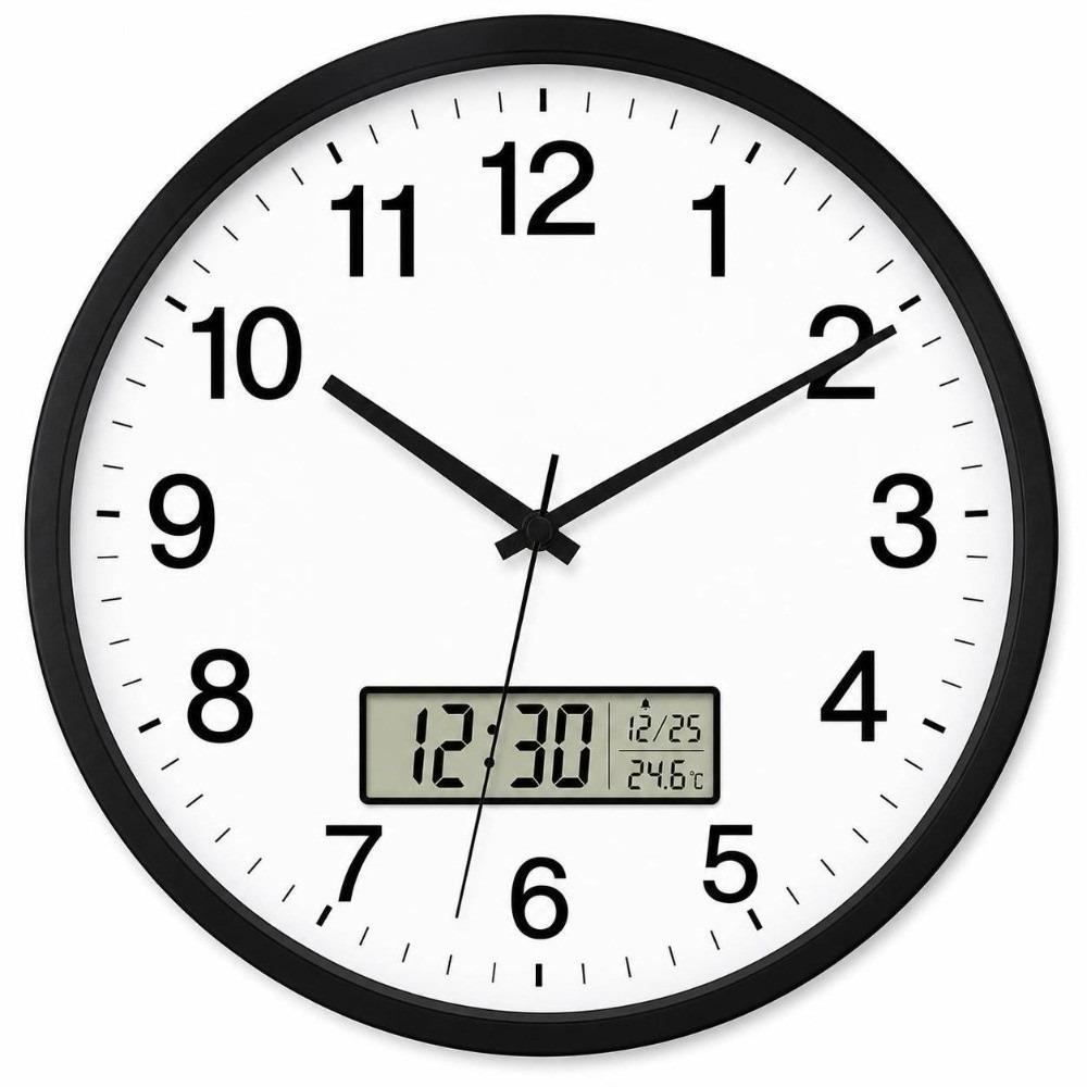 With Calendar Round Wall Clocks 10 Inch Hanging Clock Modern Digital Calendar Clock  Living Room