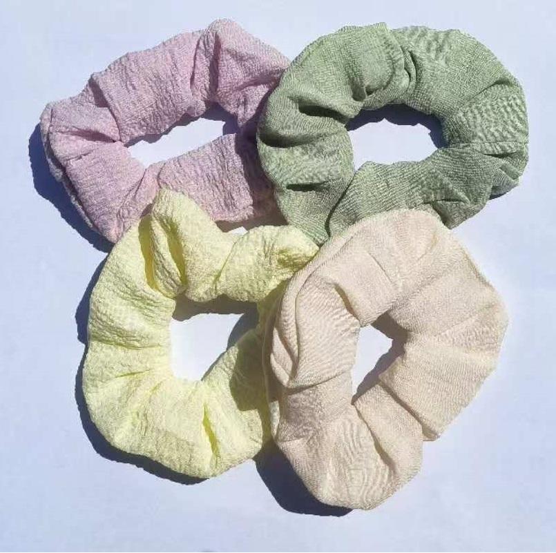 2PCS/4PCS Solid Color Cute Sweet Puff Pattern Hair Hoop for Girls Hair Accessories for Women Hair Rope