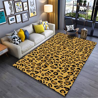 Leopard Print Carpet In Yellow and Black for Living Room Decor Suitable for Use As an Anti-slip for Living Room Bedroom Sofas