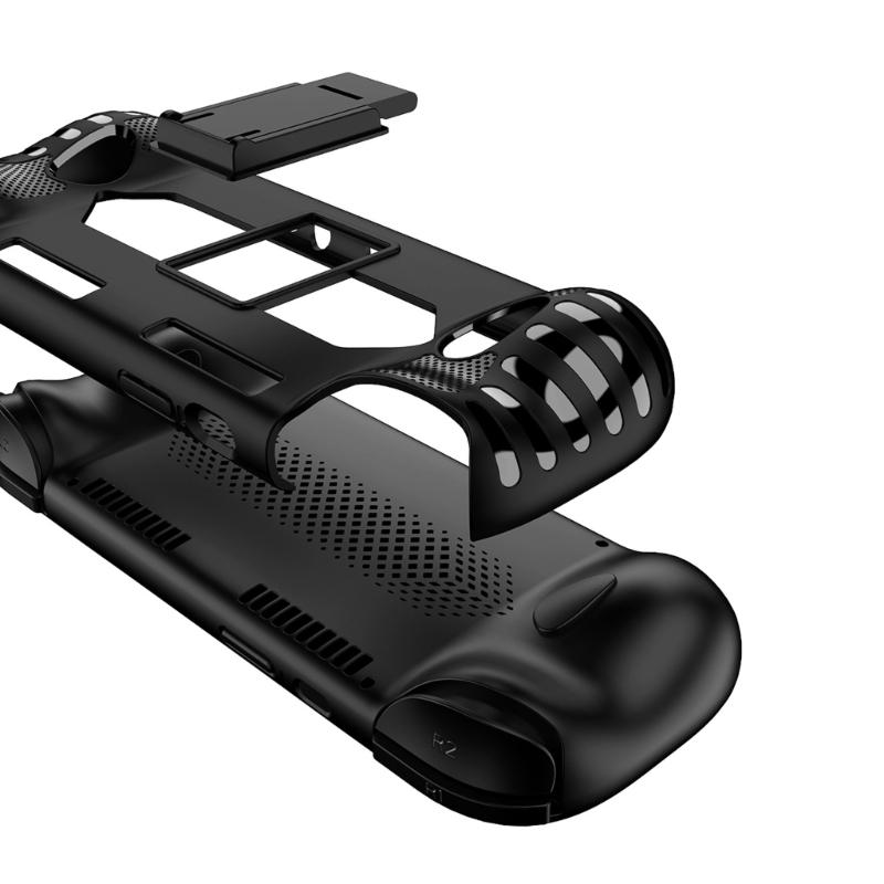 Protective Silicone Case Housing Shell For Handheld Gaming Console With Built In Adjustable Stand And Full Body Coverage