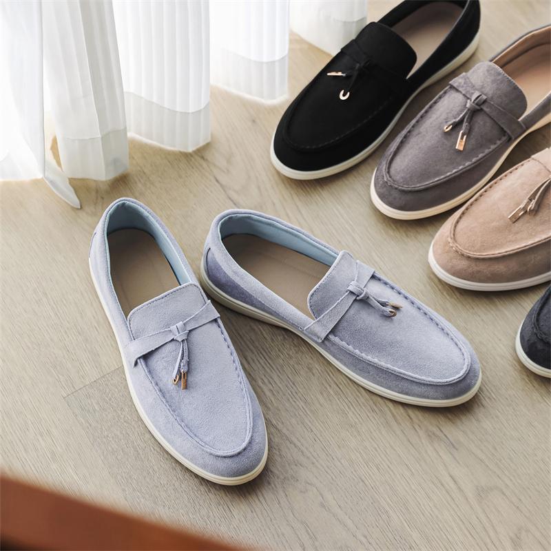 Fashion Men's Casual Shoes Genuine Suede Leather Men Classic British Style Tassels Loafers Moccasins Mens Outdoor Driving Flats