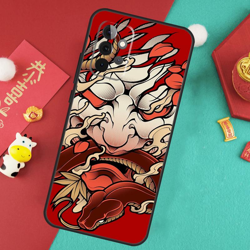 Japanese Hannya Oni Mask Case For Samsung Galaxy A16 A26 A36 A56 A15 A35 A55 A14 A34 A54 A12 A32 A52 A13 A33 A53 A17