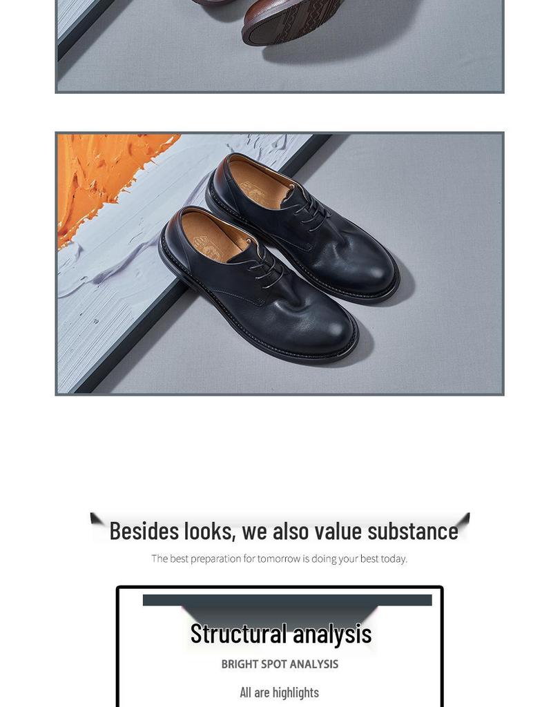 Pantofi de piele retro preppy pentru bărbați - Stil britanic, încălțăminte casual respirabilă