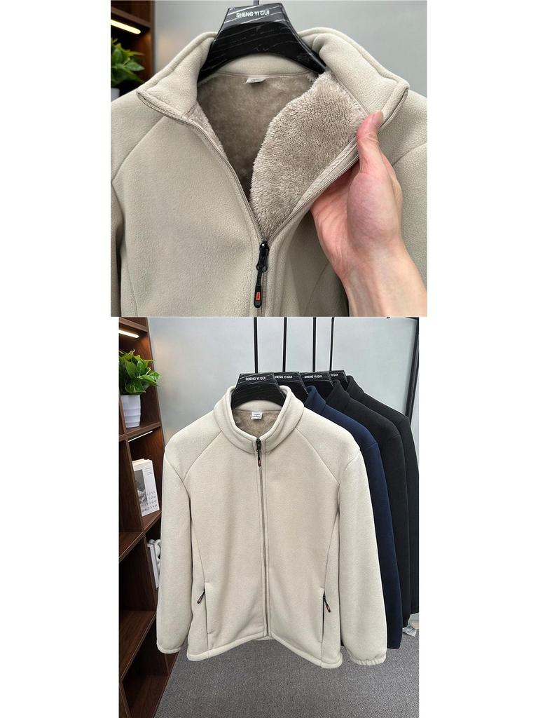 Men's Windproof Fleece Lined Sweatshirt Jacket - New Autumn/Winter Style Outerwear.