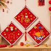 30x30cm Fu Character Pendant Hanging Happy Horse Year Lunar New Year Ornament Red Color DIY Crafts Big Fu Wall Pendant