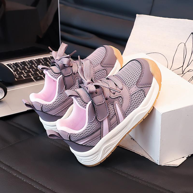 Girls shoes 2025 new spring and autumn children's mesh sneakers breathable girls casual soft baseplate shoes students