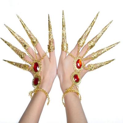 Tırnak takı kişiliği, etnik stil, antik stil, oryantal dans seti, dans aksesuarları, altın Tianzhu kız tırnakları, bayanlar