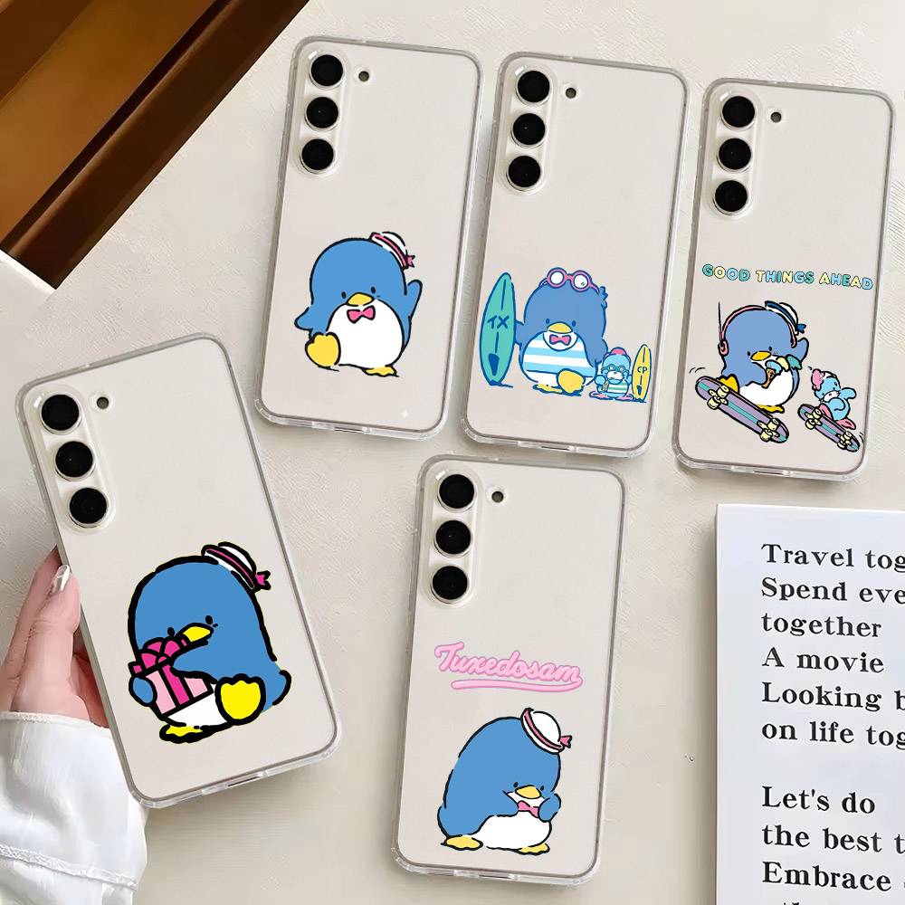 Cute T-TuxedoSam Phone Case For Samsung Galaxy S21 S22 S23 S24 S25ULTRA FE Ultra Plus5G A52S Transparent Cover