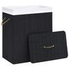 VidaXL Panier à linge avec une seule section bambou noir 83 L 320758