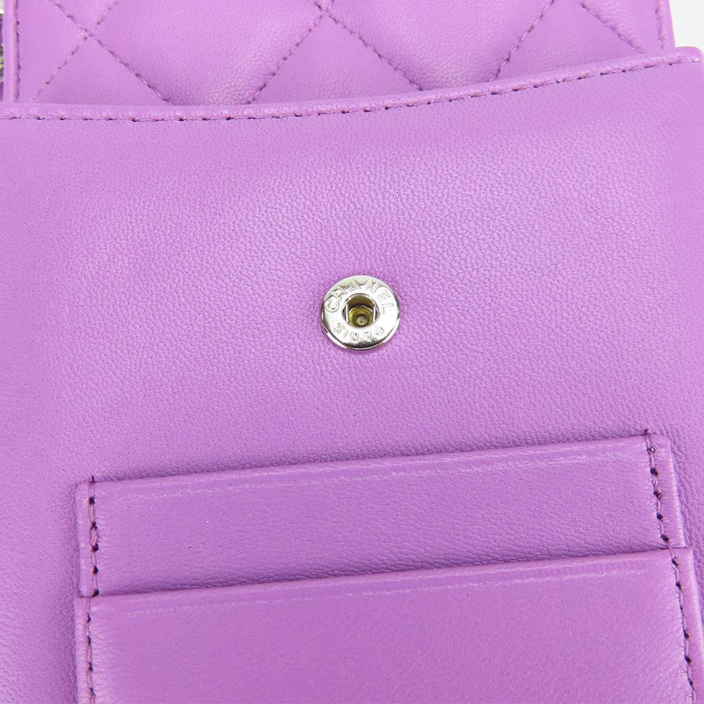 Used CHANEL Shoulder Bag Matrasse lambskin Purple Phone case