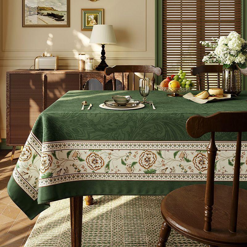 Light Luxury High-End Tablecloth Retro Pastoral Short Plush Dining Table Cloth Waterproof And Dustproof Thick Tablecloth Cover Cloth