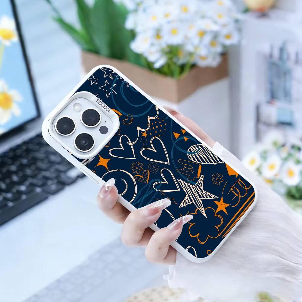 Y2k INS Graffiti Phone Case For iPhone17, 16,15,14,13,12 Pro Max Black Candy Matte Shockproof Cover