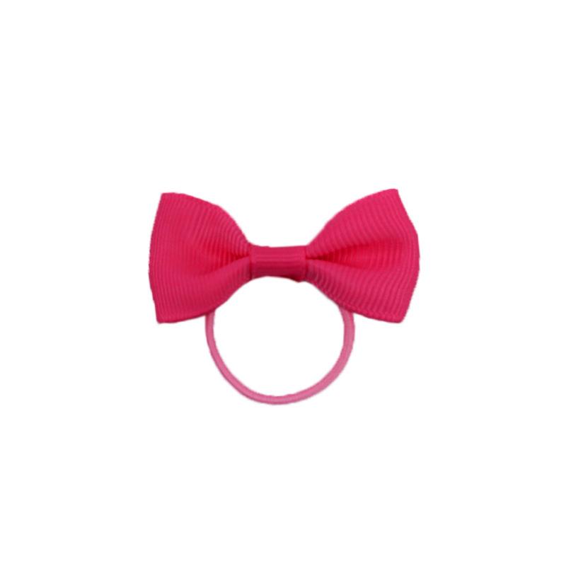 Children’s 2-inch Solid Color Ribbed Hair Tie with Bow – Girls' Flat Knot Elastic Hair Accessories