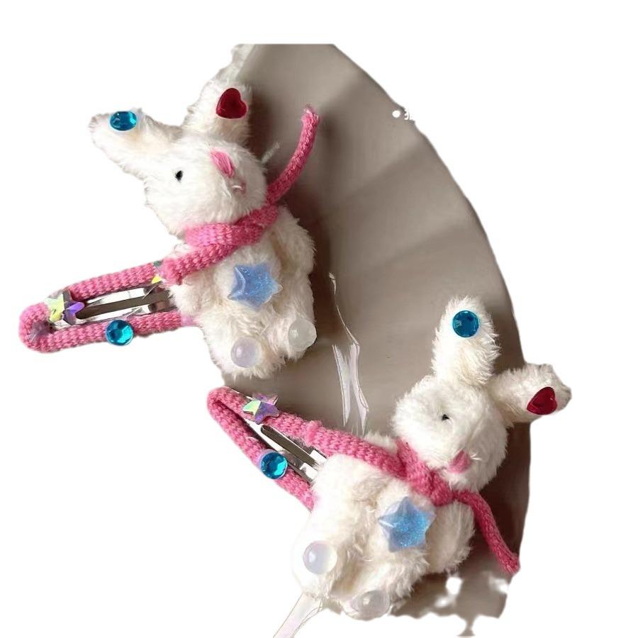 Süße Häschen Haarspange: Kleine Haarspange für Mädchen, perfekt für Pony und abstehende Haare, entzückender Kopfschmuck für Herbst 2023.