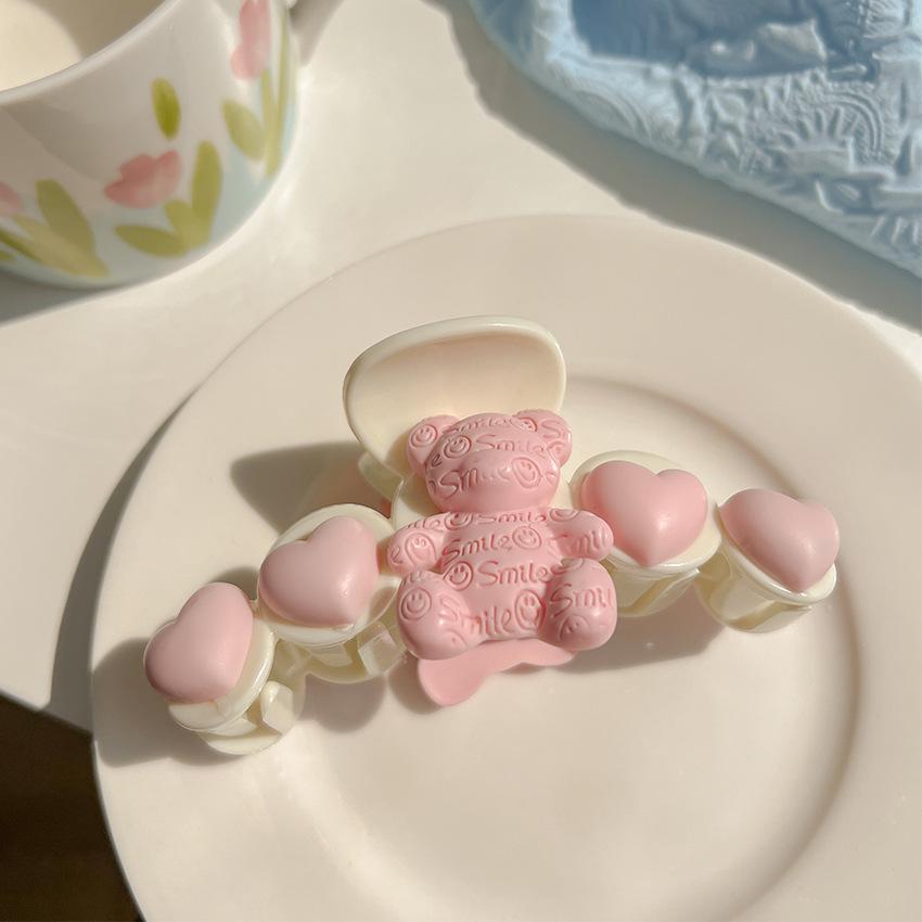 

Новая розовая персиковая заколка для волос винтажная милая бабочка-галстук-акула-краб для волос в виде медведя-сердечка для женщин аксессуары для вечеринок