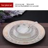 High-End Chinese Ceramic Gold Rim Tableware Set (4-Piece)