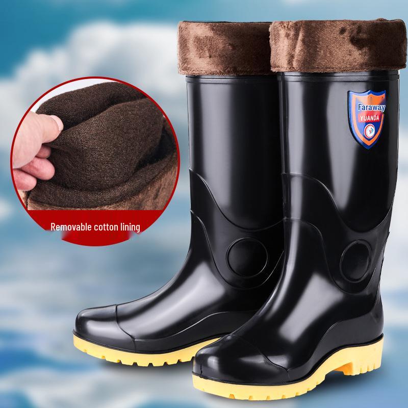 Men's High-Top Waterproof Mesh Boots for Fall and Winter – Lightweight, Warm, Wear-Resistant Rubber Work Shoes