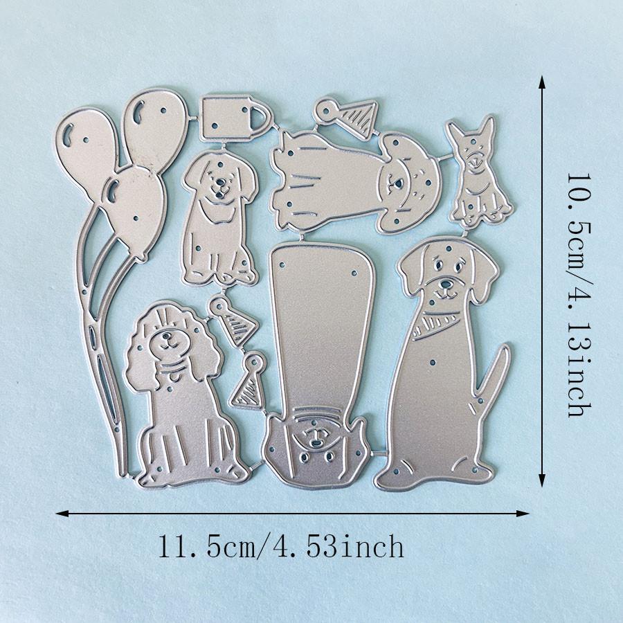 Puppies Celebration Balloon Metal Cutting Dies Stencil for DIY Scrapbooking Photo Album Embossing Paper Cards Crafts Diecuts