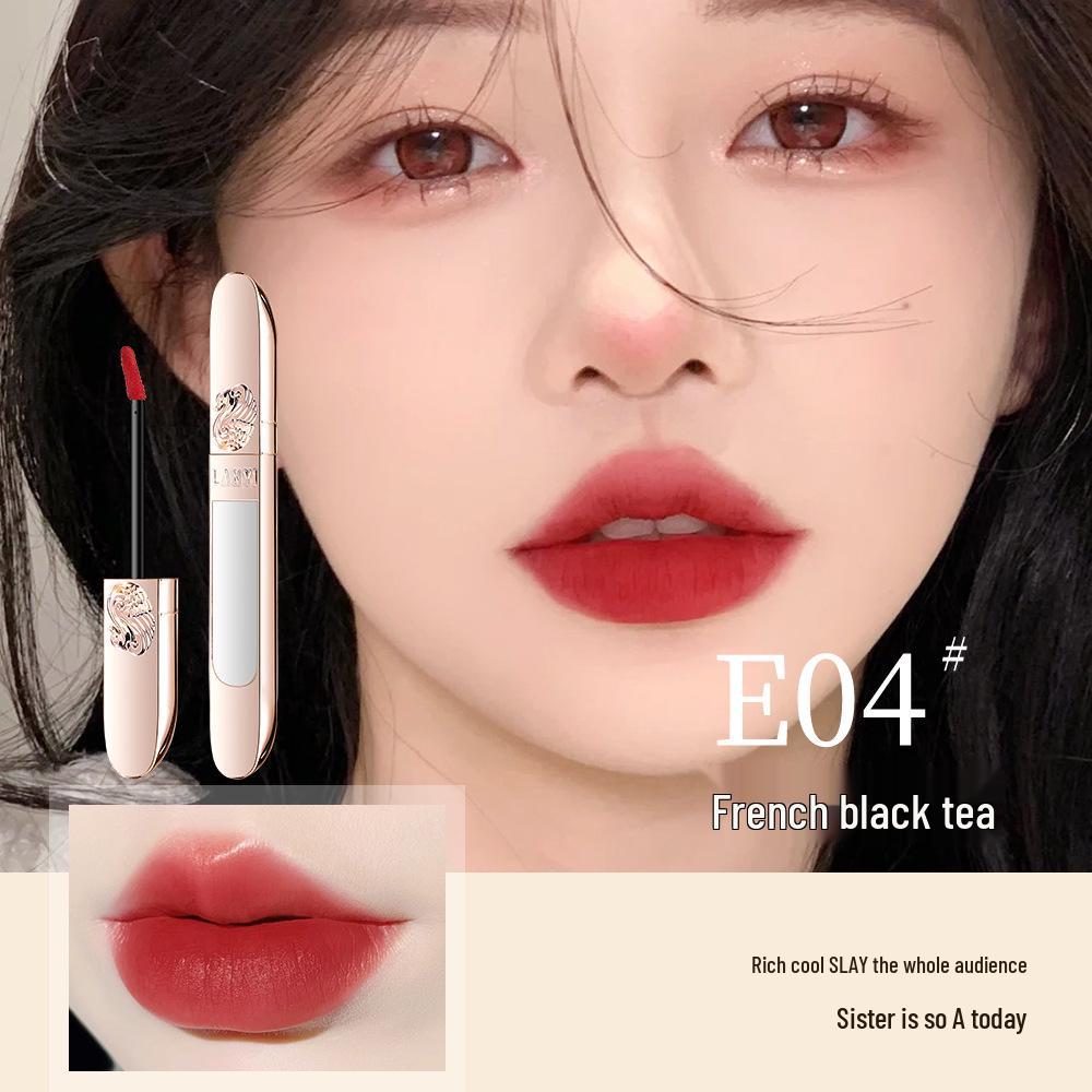 

Lan Yi Swan s Velvet Mist Lip Glaze: Non-Stick, Waterproof, Long-lasting, European and American Shades. 3.5g