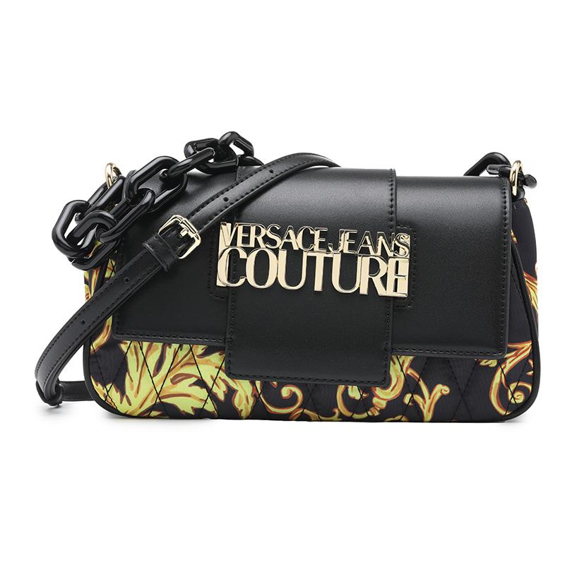 Versace Jeans Couture SS23 Baroque Print Shoulder Strap Crossbody Bag Chain Underarm Bag Women bags Black 74VA4BB1ZS587G89 BlackBasic Set BagDust Bag 24130₽