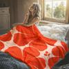 Coral Hibiscus Bloom Flannel Blanket Warm Soft Halloween Christmas Decorative Couch Warm Cozy All-Season Gift