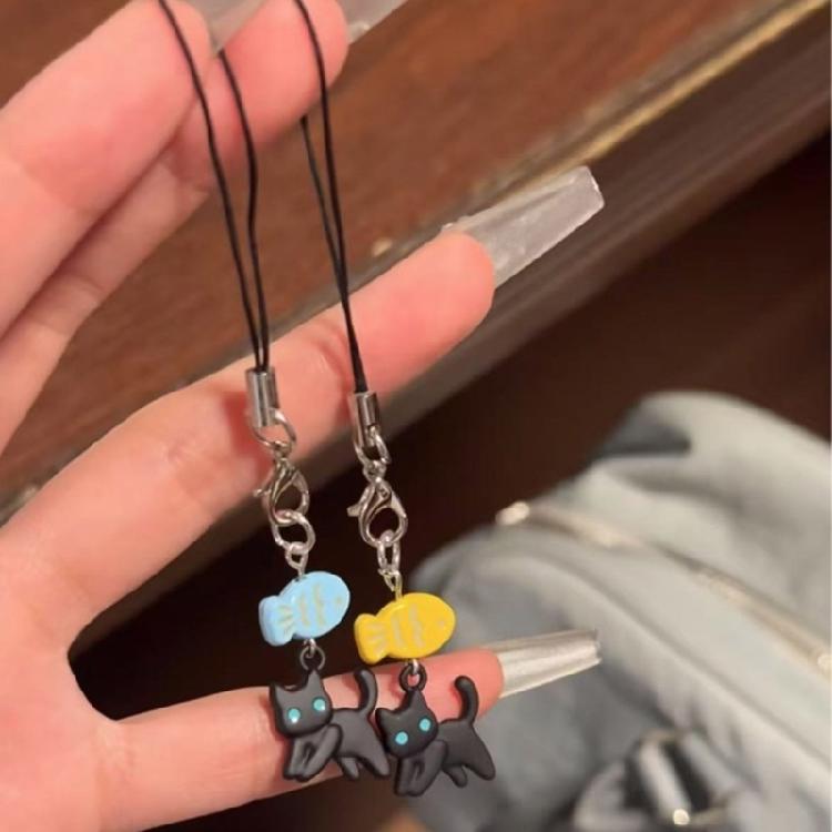 Fahshionable Lovely Cats Beaded Handcraft Elegant Phone Strap and Keychain Charm Portable Gifts for Trendy Ladies