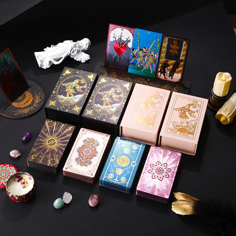 Gold Foil Waterproof Tarot Cards - Wear-Resistant Tabletop Game Toy