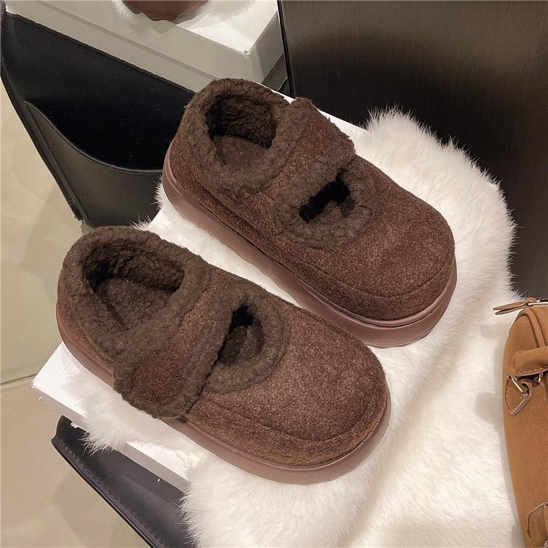 Women's Large Size Winter Warm Snow Boots Padded Lined Ankle Boots Fur Integrated Non-Slip Hiking Sports Bean Cotton Shoes