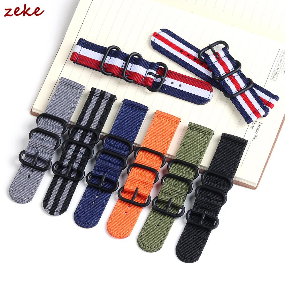 Correa de Nailon de 18 mm 20 mm 22 mm 24 mm para Samsung Galaxy Watch 3 4 5 Pro 6 7 46 mm 42 mm para Amazfit Pulsera Deportiva de Liberación Rápida