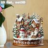 2D Plane Is Suitable for Gifts In 4 Seasons, Snow Village Character Polypropylene Statue Set, Retro Acrylic Christmas Table Ornament, Home Decoration