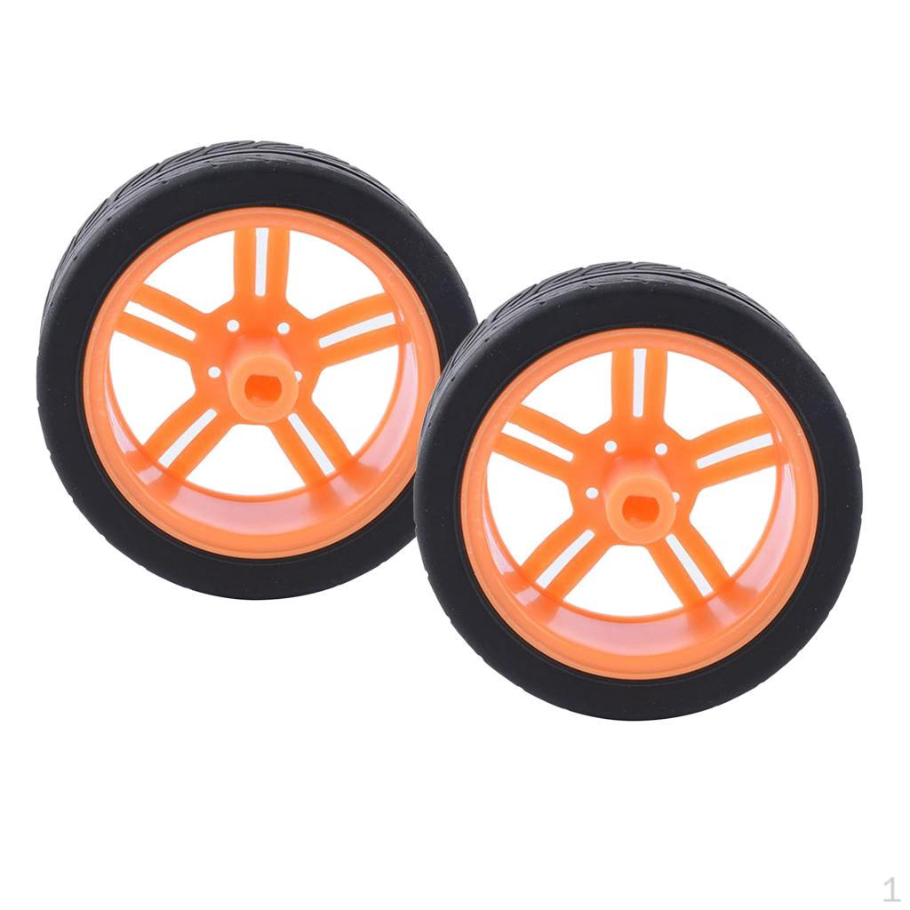 2 Plastic Tire Rubber Wheel For Robot s