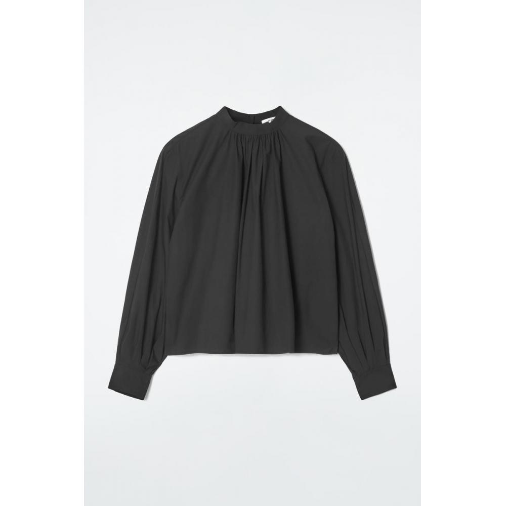 

COS Блузка из хлопка Japan Gather Black/36