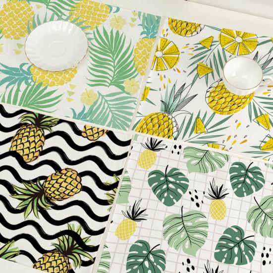 Unique Waterproof Heat Insulation Reusable Machine Washable Pineapple Table Pad for Restaurant Bowl Pad