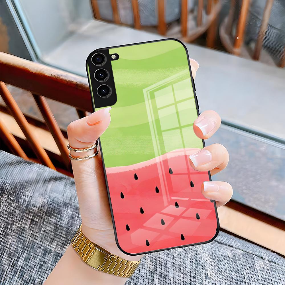 Cartoon Fruit Watermelon Phone Case For Samsung A25 A13 A33 5G A54 A36 A35 A56 A52 A14 Shockproof Glass Cover