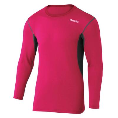 Otafuku Glove Summer Innerwear Long Sleeve Crew Neck Dual Mesh Quick Magenta X Gray L [Sweat Absorbent, Drying, Deodorizing, Mesh, Stretch, Men's]