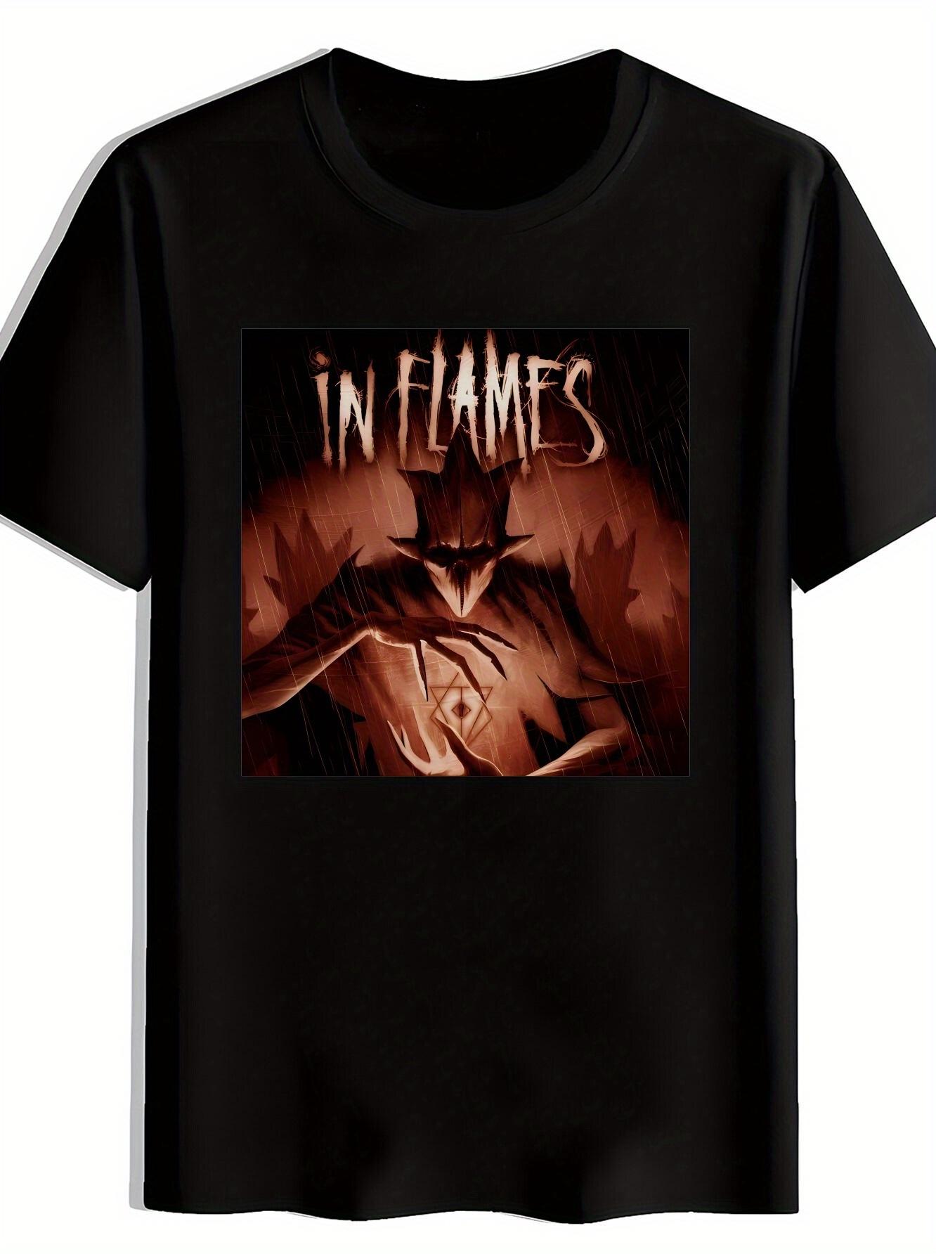 Vintage Rock Band Graphic T-shirt - In Flames Heavy Metal Band Design XL