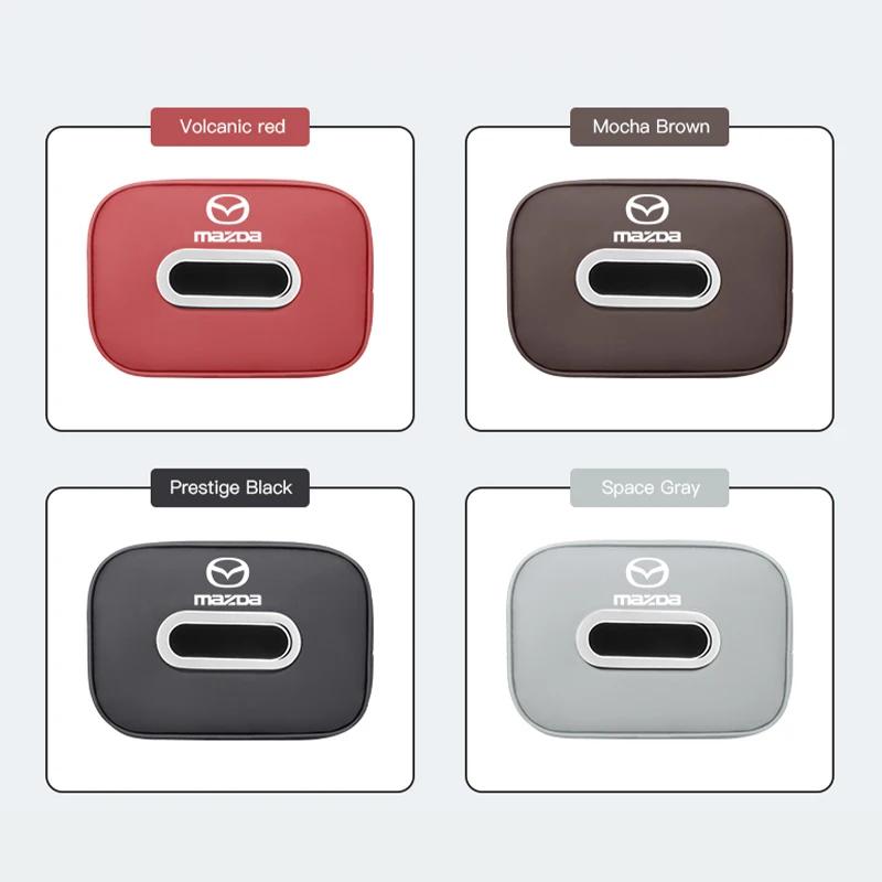 2025 Hot Mazda Car Leather Tissue Box Car Interior Accessories Tissue Storage Bag For CX5 CX3 CX9 MX5 RX8 Axela Demio Atenza MS