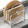 Pot Lid Holder 3-Tier Stainless Steel Countertop Storage with Drip Tray Kitchen Pot Lid Storage Rack for Cutting Board Baking