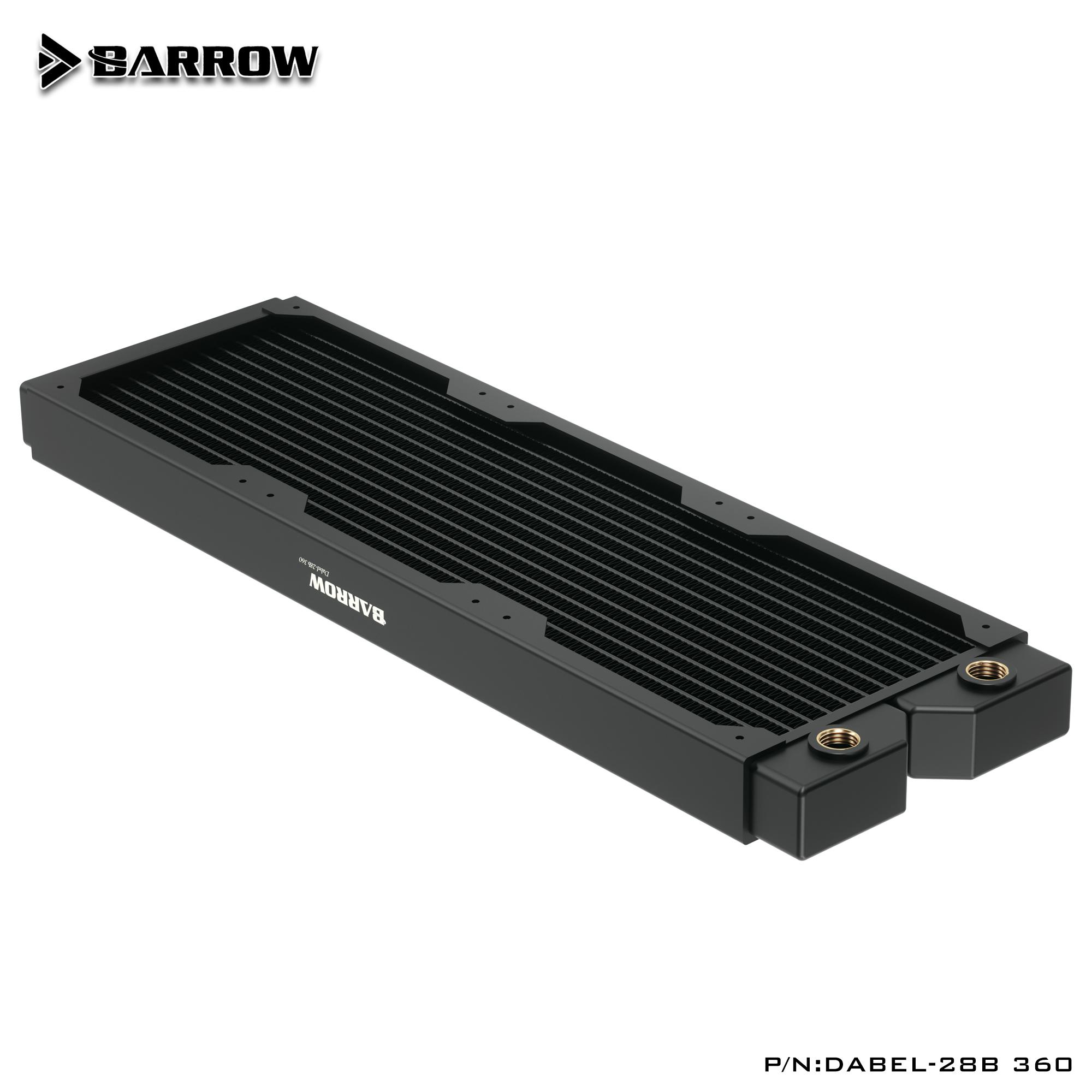 BARROW 28mm Thick Copper 240 360mm Black Radiator Computer Water Cooling Liquid Exchanger G1/4 Threaded  for 12cm Fans Dabel-28b 28mm Thick