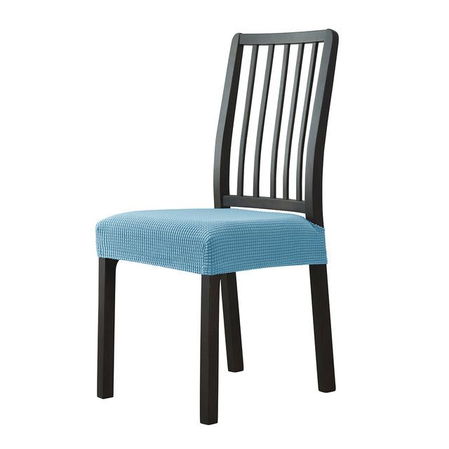 

Jacquard Horn Seat Cover Stretch Solid Color Seating Covers For Dining Room Kitchen Area Office Use Elastic Covers Anti -Dirty Without Back 1 piece небесно-голубой