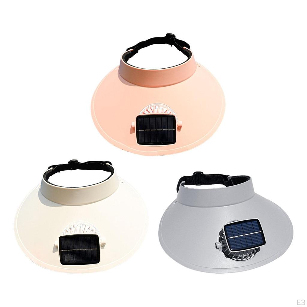 Adjustable Sun Visor Hat with Fan for Beach Use