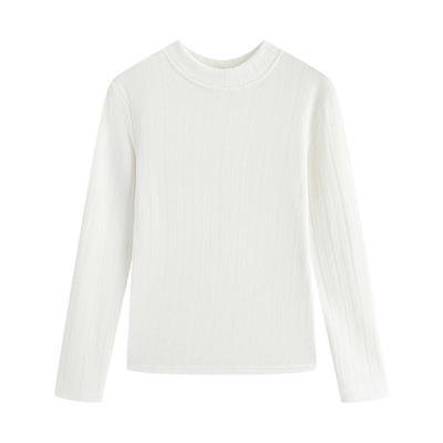 White Half-high Neck Bottom Shirt for Women In Autumn and Winter Inner Wear New Slim Long-sleeved T-shirt Slim Fit for Outer Top