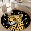 1pc Leopard Spots Office Round Area Rug,  Mat Suitable ForOffice, Under Office Chairs Bedroom Living Room Home Decor, Room Deco
